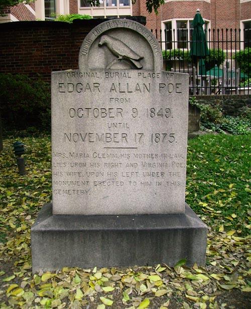 Edgar Allan Poe, emlékkő, sírkő